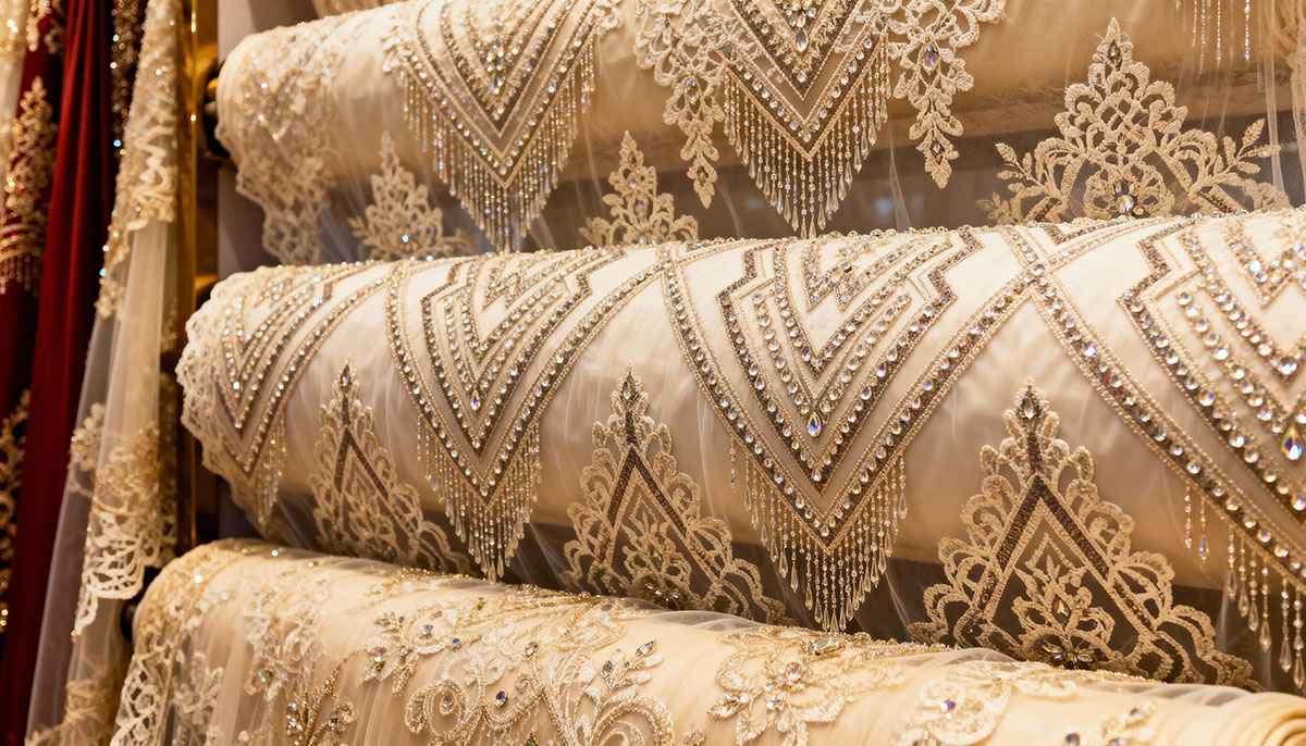 Wholesale Sequin & Lace Fabric Imports for Libya
